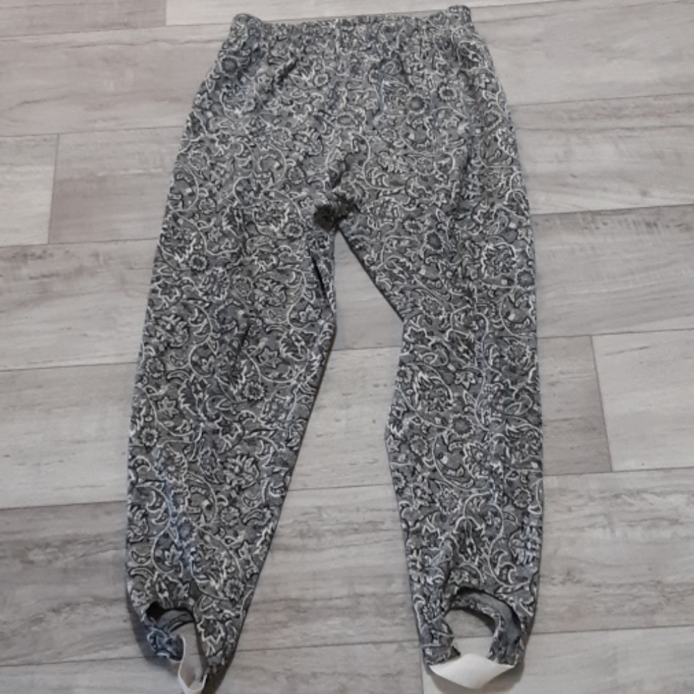 Vintage Old School Leggings Sz Med P Stretch Pants Of The 80's Black White b33